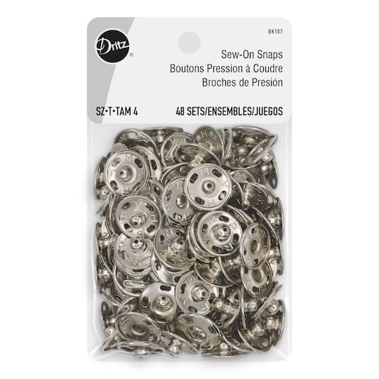 Dritz® 5/8" Silver Sew-On Snaps, 48 Sets